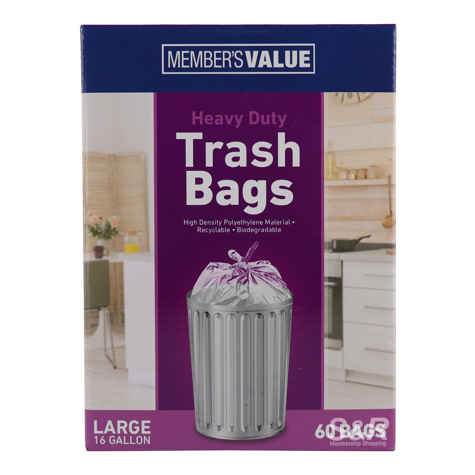 Member's Value Trash Bag Clear Large 60pcs